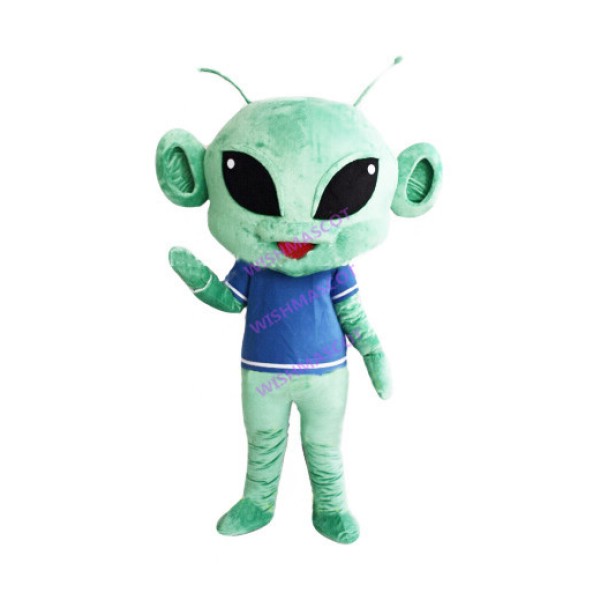 Friendly Meeting Green Alien Mascot Costume