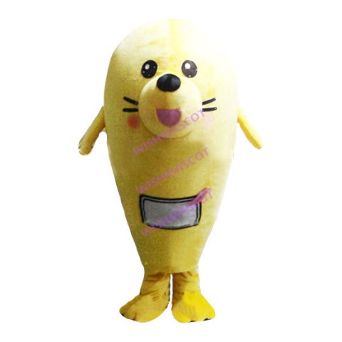 Lovable Yellow Sea Lion Mascot Costume