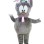Careless Gray Rabbit Mascot Costume