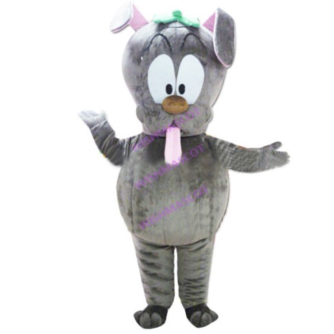 Careless Gray Rabbit Mascot Costume