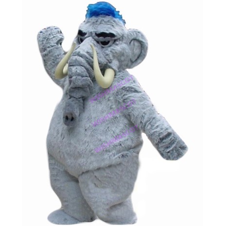 Powerful Gray Mammoth Mascot Costume