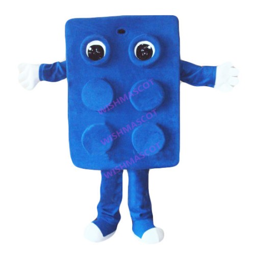 Porous Blue Hollow Brick Mascot Costume