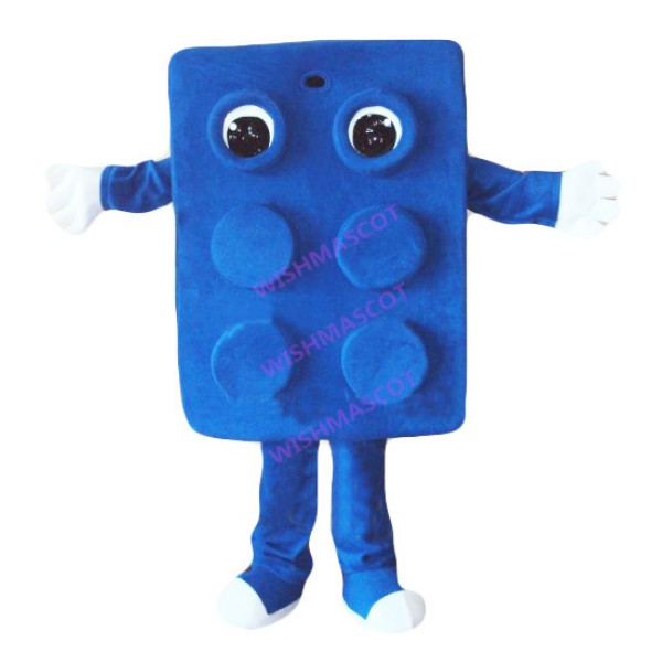 Porous Blue Hollow Brick Mascot Costume