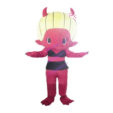 Blond Devil In Swimsuit Mascot Costume