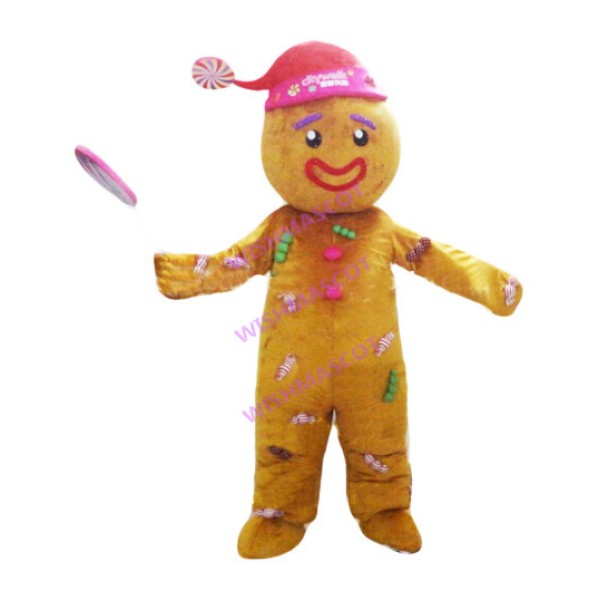 Sweet Candy Gingerbread Man Mascot Costume