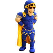 Heroic Blue Muscle Warrior Mascot Costume