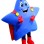 Blue Cartoon Star In Cape Mascot Costume