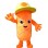 Long Doll Wearing Sun Hat Mascot Costume