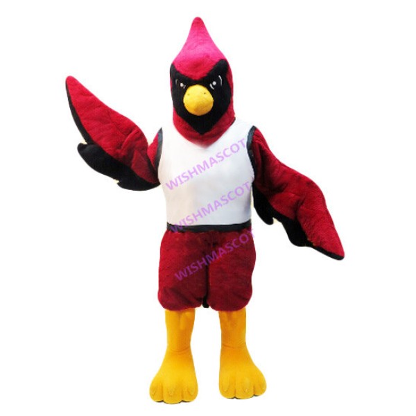 Red Eagle Mascot Costume Wearing Sports Vest