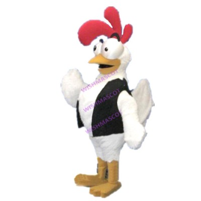 High-spirited White Chicken Mascot Costume