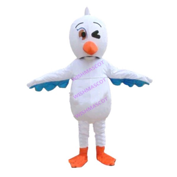 Winking Confused Chicken Mascot Costume