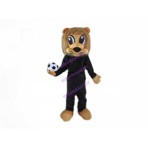 Big Eyed Lion Playing Football Mascot Costume