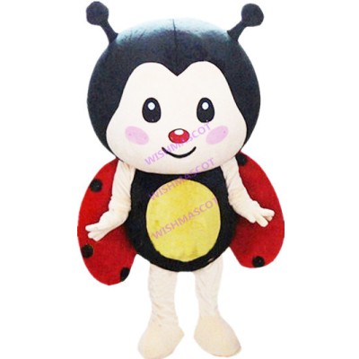Fat Bee With Red Wings Mascot Costume