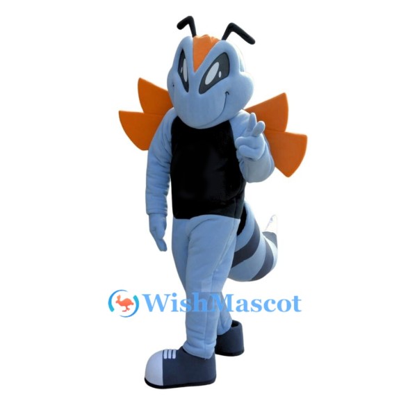 Vibrant Blue Bee Mascot Costume