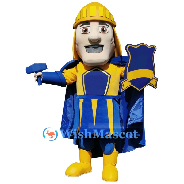 Blue & Yellow Knight Mascot Costume