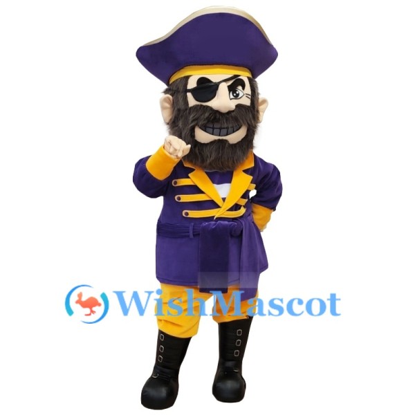 Purple Pirate Mascot Costume