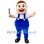 Blue-Clad Worker Mascot Costume