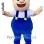 Blue-Clad Worker Mascot Costume