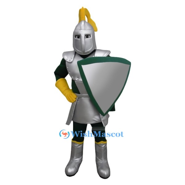 Silver-Armored Knight Mascot Costume