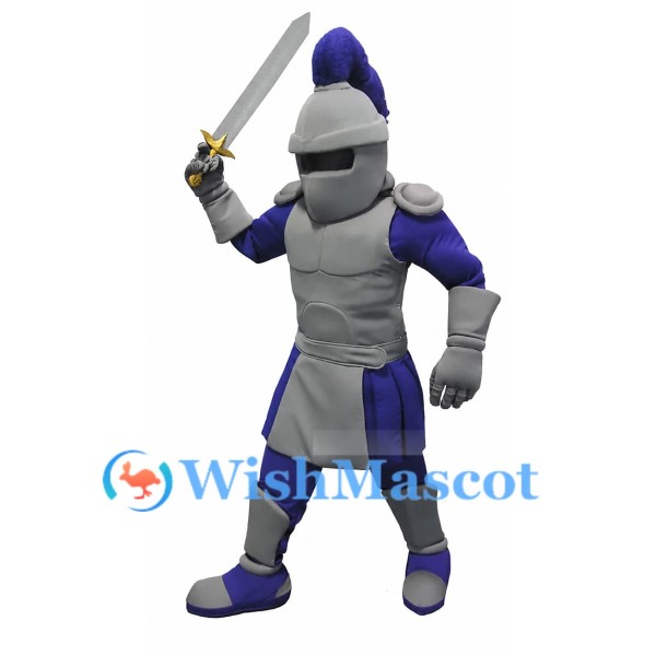 Purple & Silver Knight Mascot Costume