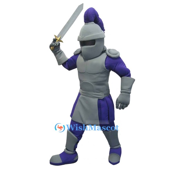 Purple & Silver Knight Mascot Costume