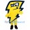 Yellow Lightning Mascot Costume
