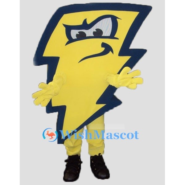 Yellow Lightning Mascot Costume