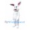 White Furry Rabbit Mascot Costume