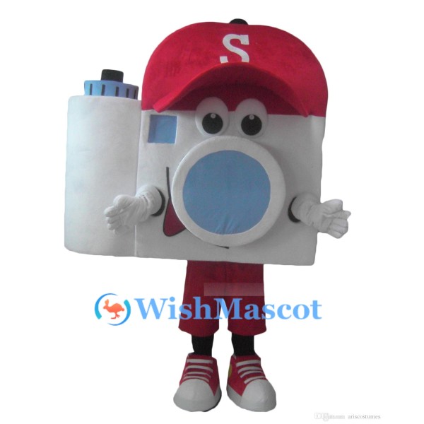 White Camera Mascot Costume 