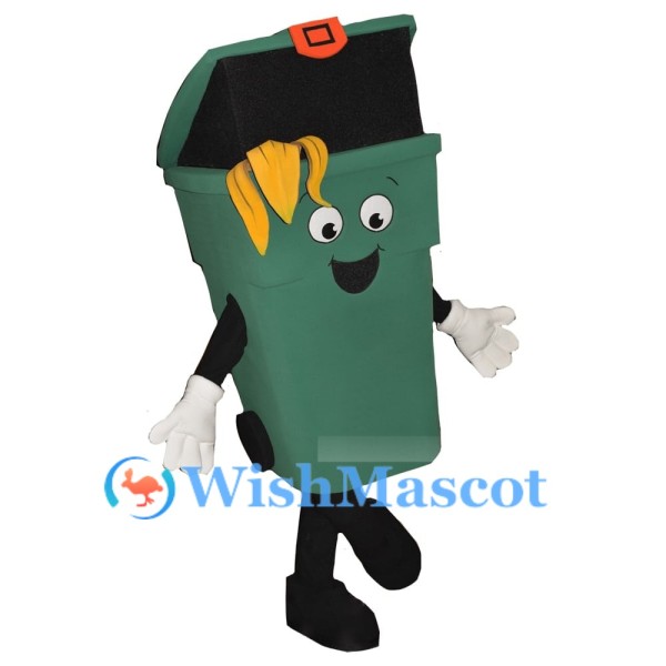 Green Trash Bin Mascot Costume