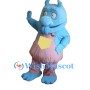 Blue Plush Monster Mascot Costume
