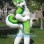 White & Green Husky Mascot Costume