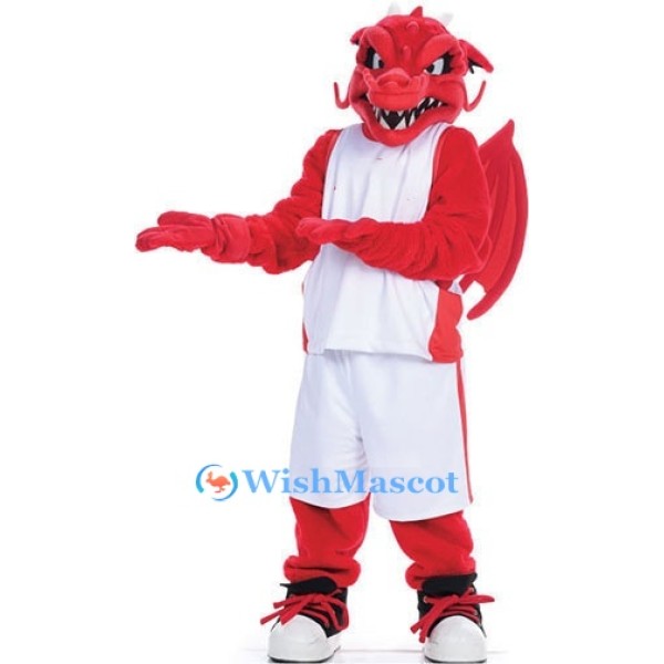 Sport Red Dragon Mascot Costume
