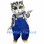 Cat Mascot Costume with Blue Overalls