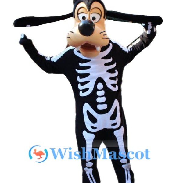 Skeletal Goofy Halloween Mascot Costume