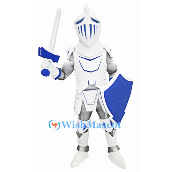 Heroic White Knight Mascot Costume