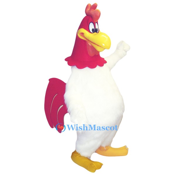 White Rooster Mascot Costume