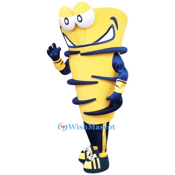 Yellow Tornado Mascot Costume