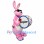 Pink Bunny Drummer Mascot Costume