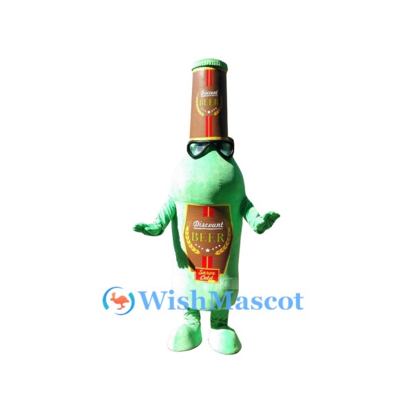 Green Discount Beer Bottle Mascot Costume