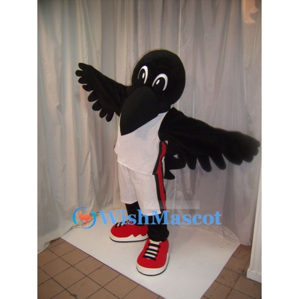 Sporty Black Crow Mascot Costume