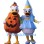 Halloween Donald and Daisy Duck Mascot Costume
