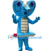 ‌Cartoon Blue Snake Mascot Costume
