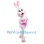 Glamorous Pink Rabbit Mascot Costume