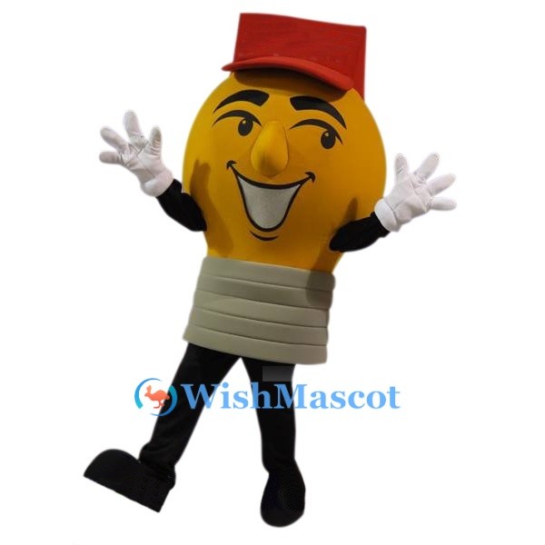 Smiling Light Bulb Mascot Costume