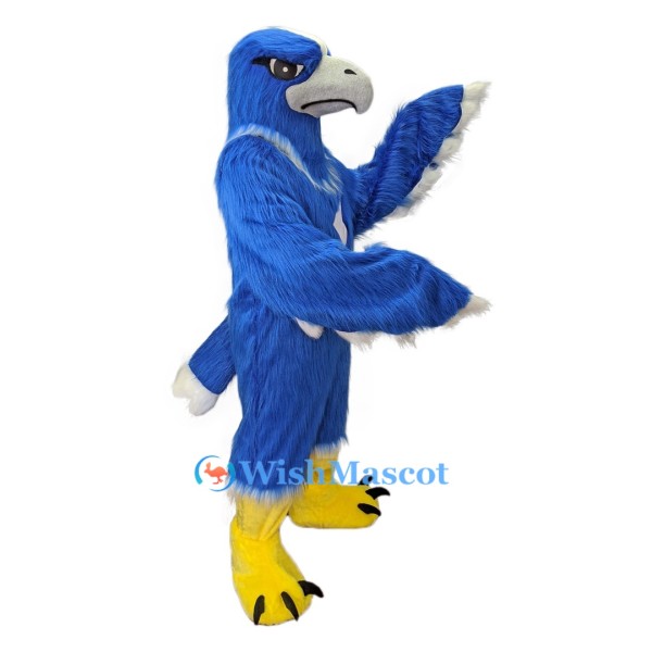 Furry Blue Eagle Mascot Costume