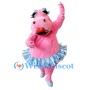 Ballet - Dressed Pink Hippo Mascot Costume