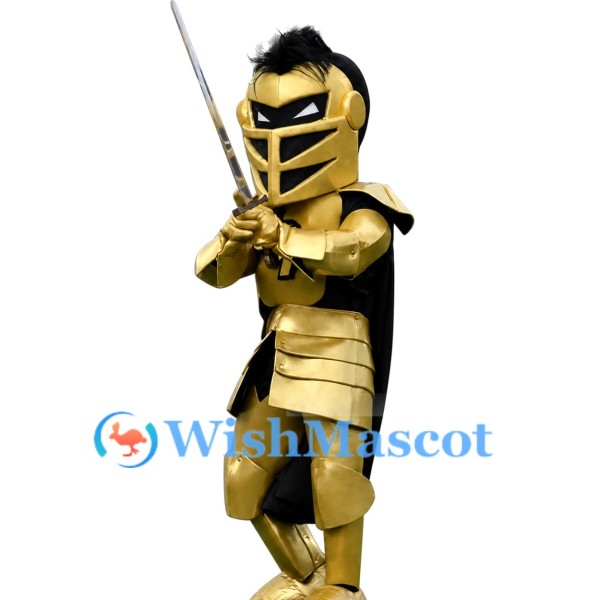 Golden Medieval Knight Mascot Costume