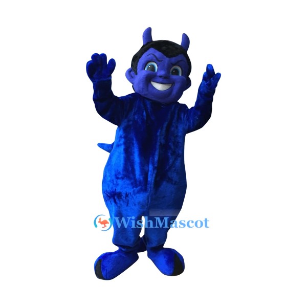 Friendly Blue Devil Mascot Costume