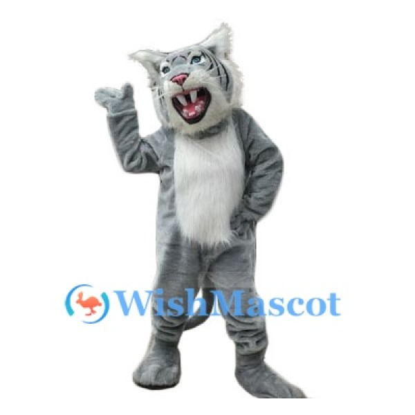 Grey Wildcat Mascot Costume